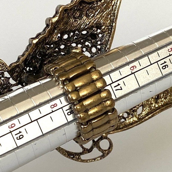 Ring Butterfly Stretch Antique Bronze Tone 7.5 - Picture 4 of 12